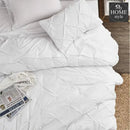 6 Pc's Luxury Diamond Pintuck Bedspread Light Filled White