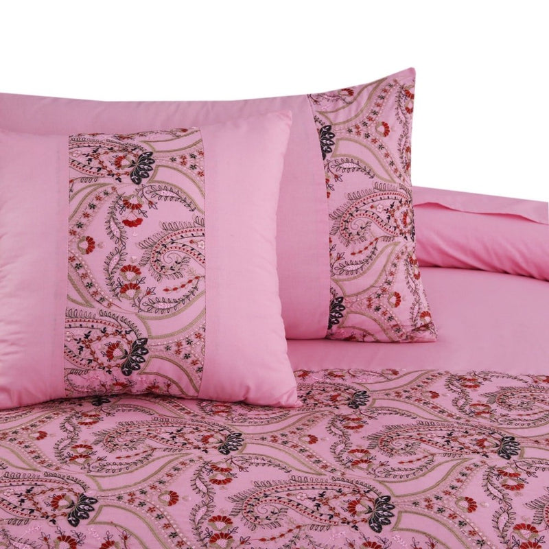 6 Pcs Luxury Embroidered Duvet Set - 1259