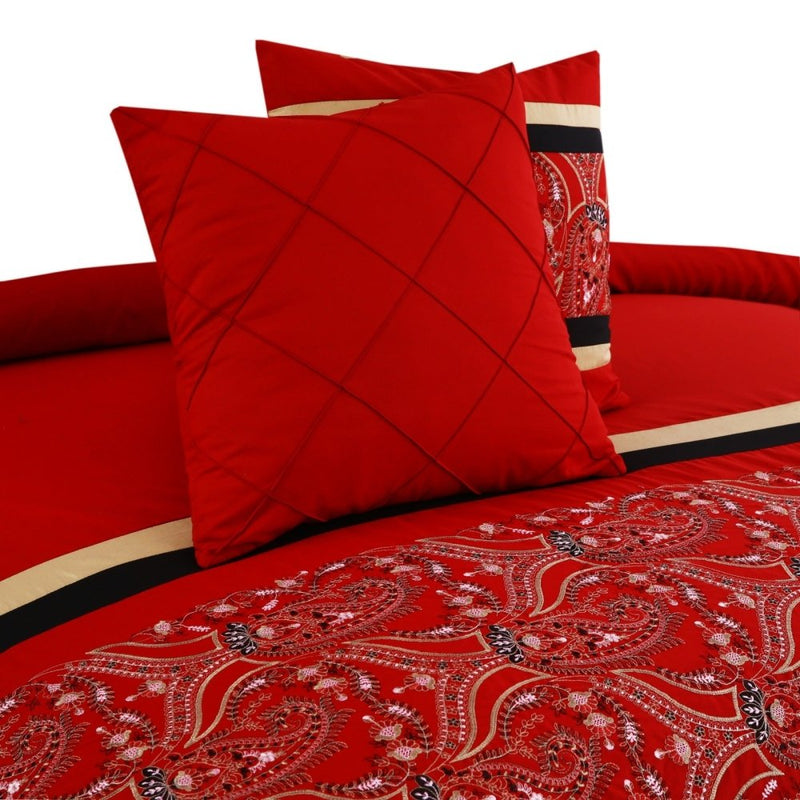6 Pcs Luxury Embroidered Duvet Set - 1260