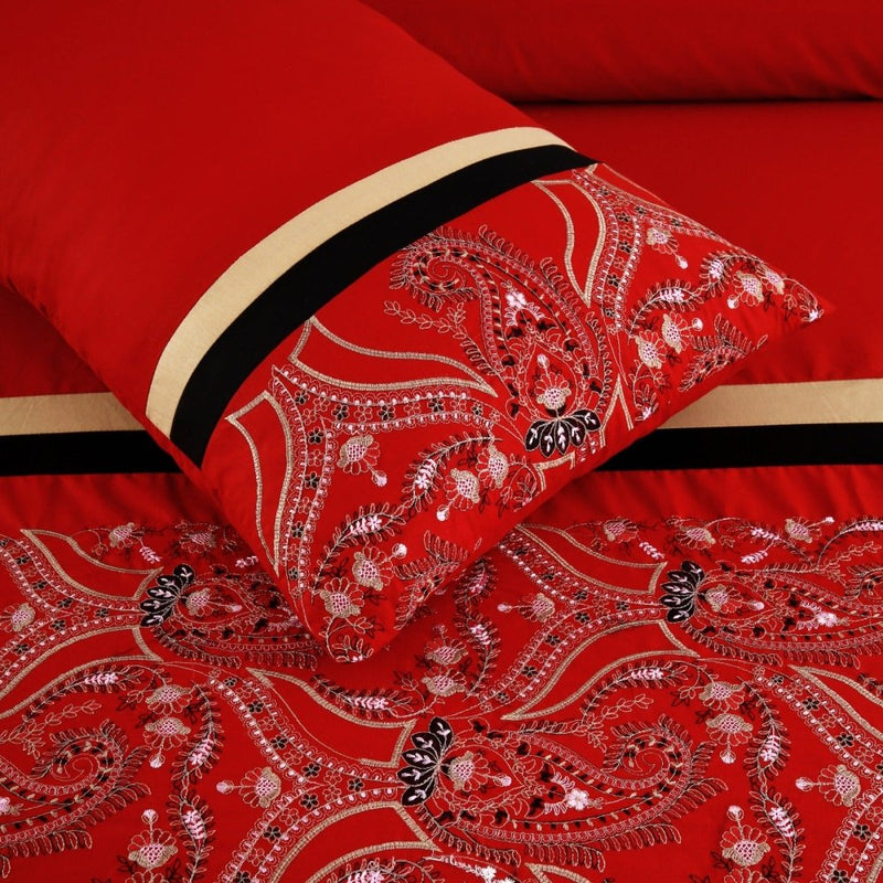 6 Pcs Luxury Embroidered Duvet Set - 1260