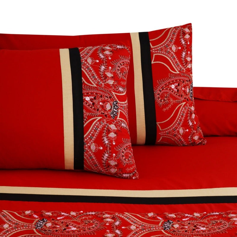 6 Pcs Luxury Embroidered Duvet Set - 1260