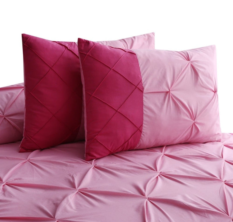 6 Pcs Luxury Pintuck Pleats Duvet Set - 1256