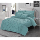 6 Pcs Luxury Pintuck & Pleated Duvet Set Duck Edge SC