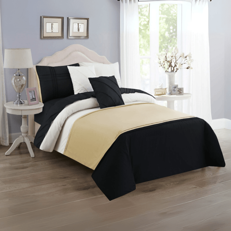 6 Pcs Luxury Stripe Duvet Set - 1255