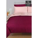 6 Pcs Luxury Tea Pink & Maroon Satin Stripe Duvet Set