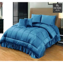 6 PC'S LUXURY VELVET DUVET SET AQUA