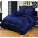 6 PC'S LUXURY VELVET DUVET SET BLUE