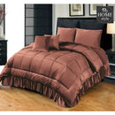 6 PC'S LUXURY VELVET DUVET SET BROWN
