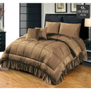 6 PC'S LUXURY VELVET DUVET SET COFFEE