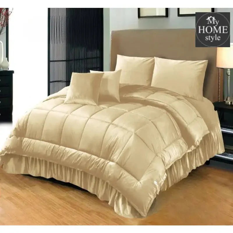 6 PC'S LUXURY VELVET DUVET SET CREAM