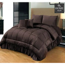 6 PC'S LUXURY VELVET DUVET SET DARK BROWN