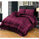 6 PC'S LUXURY VELVET DUVET SET SHOCKING PINK