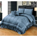 6 PC'S LUXURY VELVET DUVET SET SKY BLUE