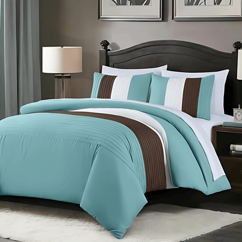 6 PCS PLEATED MULTICOLOR DUVET SET - 1272
