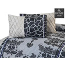 6 PC's Printed Cross Pleated Duvet Set SC