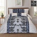 6 PC's Printed Cross Pleated Duvet Set SC