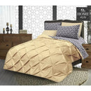 6 PC's Printed Diamond Pintuck Duvet Set