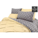 6 PC's Printed Diamond Pintuck Duvet Set