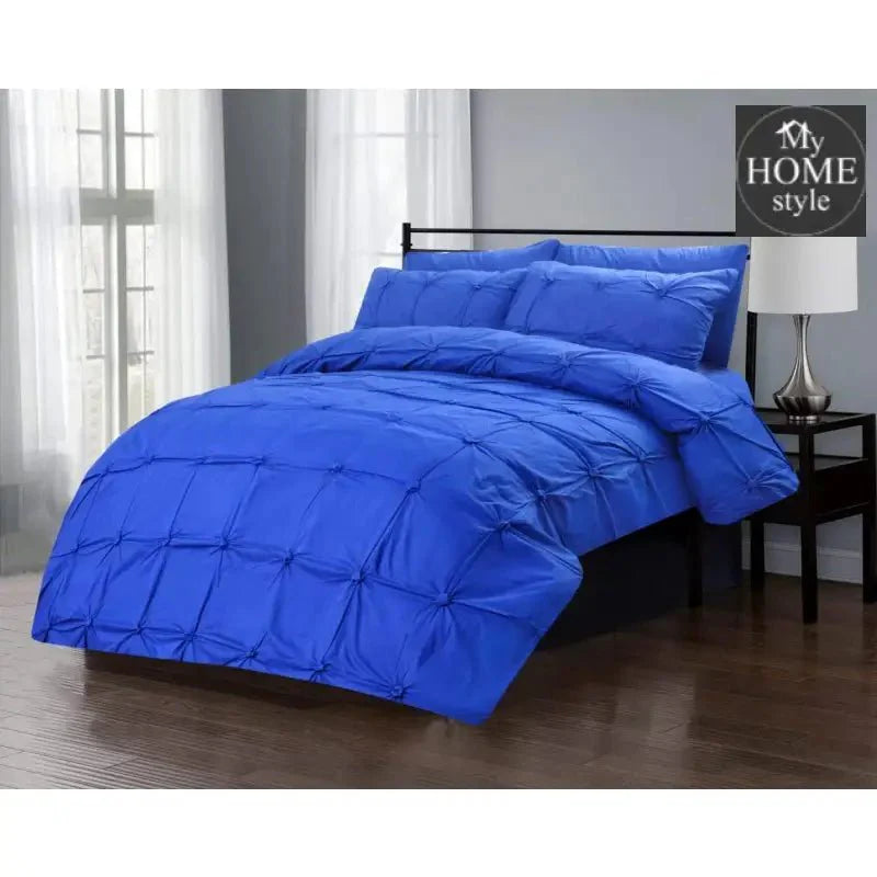 6 pcs Round Woven Duvet Set Navy