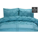 6 Pcs Teal Pleated & Pintuck Duvet set