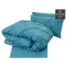 6 Pcs Teal Pleated & Pintuck Duvet set