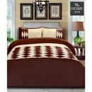 6 Pcs Twist Pleated Duvet set Brown & Beige King size