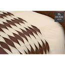 6 Pcs Twist Pleated Duvet set Brown & Beige King size