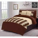6 Pcs Twist Pleated Duvet set Brown & Beige King size