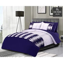 6 Pcs Twist Pleated Duvet set Navy & White King size SC