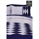 6 Pcs Twist Pleated Duvet set Navy & White King size SC