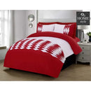 6 Pcs Twist Pleated Duvet set Red & White King size SC