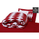 6 Pcs Twist Pleated Duvet set Red & White King size SC