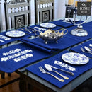 7 pcs Embroidered Table Runner Set With Place Mats 03