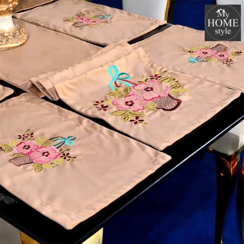 7 pcs Embroidered Table Runner Set With Place Mats 06