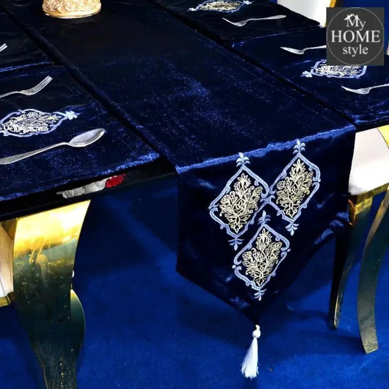 7 pcs Embroidered Table Runner Set With Place Mats 06