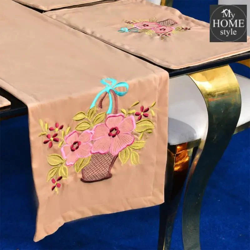 7 pcs Embroidered Table Runner Set With Place Mats 06