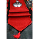 7 pcs Jutte Red Table Runner Set With Place Mats