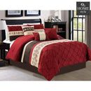 7 Pc;s Luxury Embroidered Cross Pleated Duvet Set