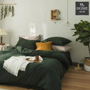 7 Pc's Plain Duvet Set Green
