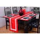 7 pcs Silk Red Table Runner Set With Place Mats