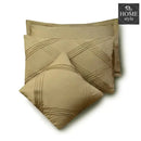 8 pcs 3 Row Cross Pleated Duvet Set Beige SC