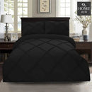 8 Pcs 3 Row Cross Pleated Duvet Set - Black SC