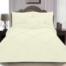 8 pcs 3 Row Cross Pleated Duvet Set - Off White