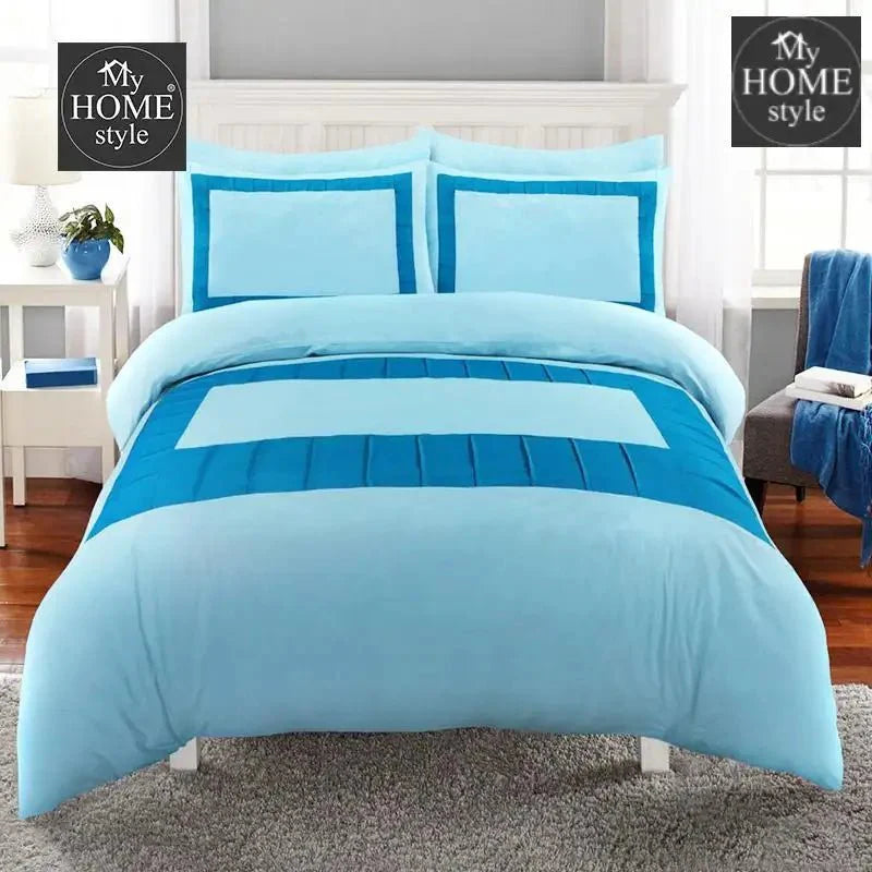 8 Pcs Blocks Duvet Set Sky Blue