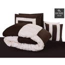8 Pcs Chocolate & Cream Ruffled Duvet Set