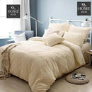 8 Pcs Cross Pleated Duvet Set Beige