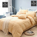 8 Pcs cross Pleated Duvet Set Lemon