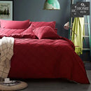 8 Pcs Cross Pleated Duvet Set Maroon