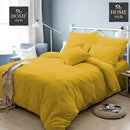 8 Pcs Cross Pleated Duvet Set Mustard