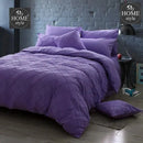 8 Pcs Cross Pleated Duvet Set Purple